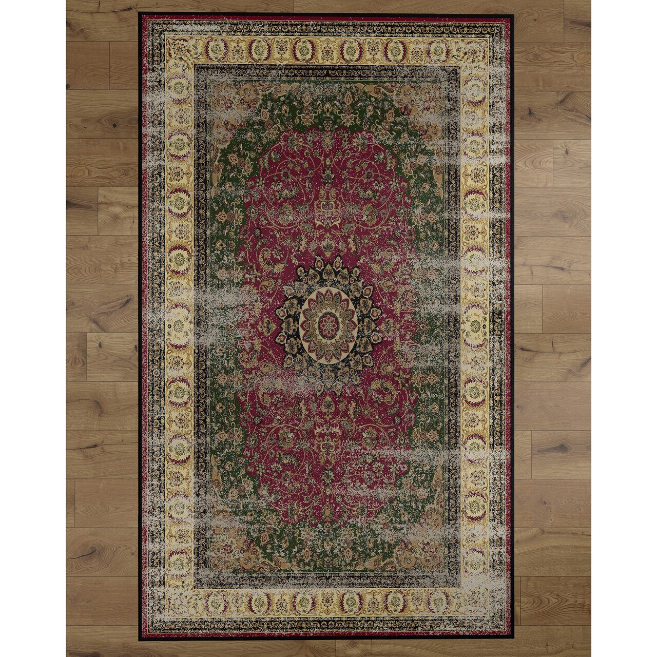 Deerlux Traditional Oriental Style Living Room Area Rug with Nonslip Backing, Classic Pink
